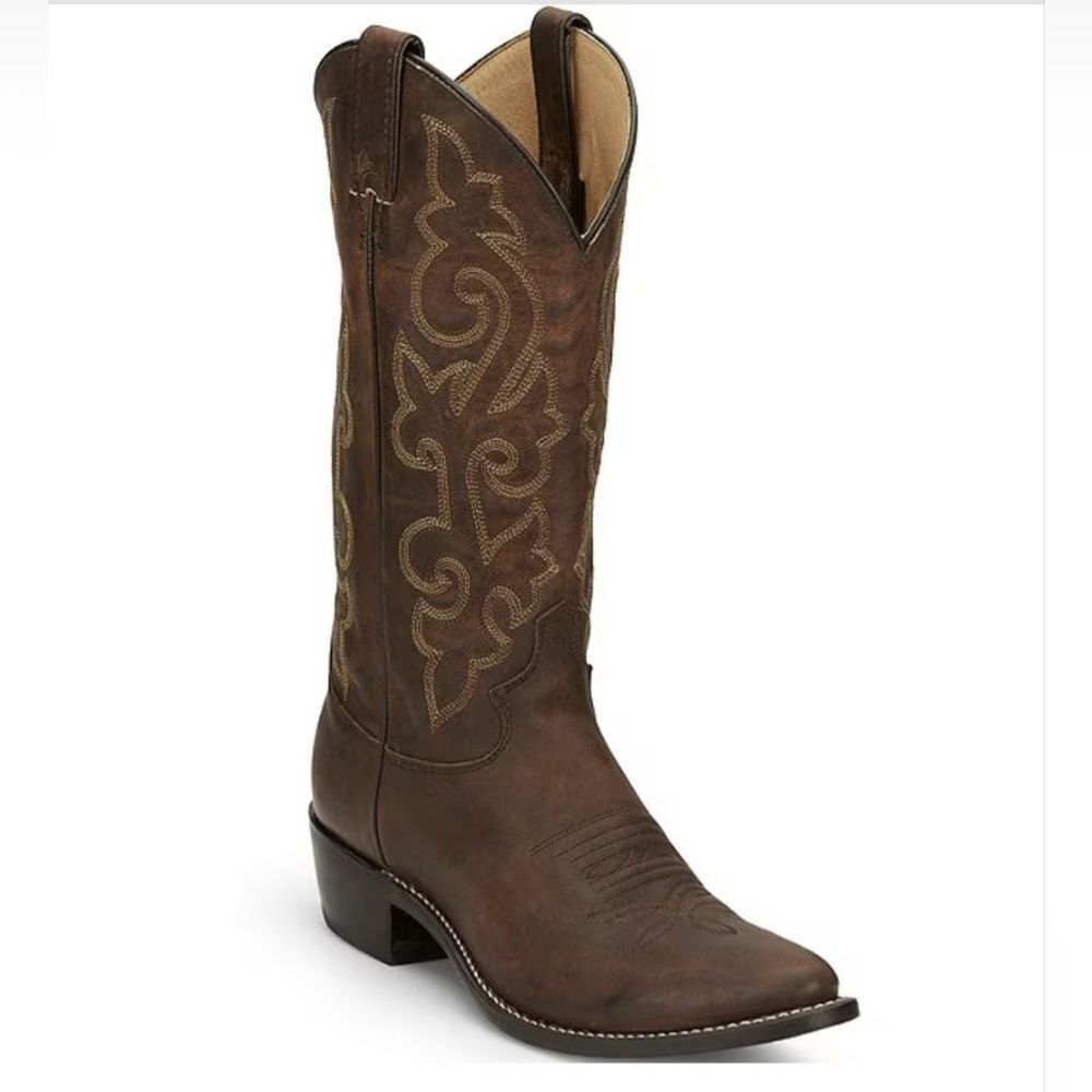 Justin Brown Buck Bay Apache Western Cowboy Boots Size 8.5EE